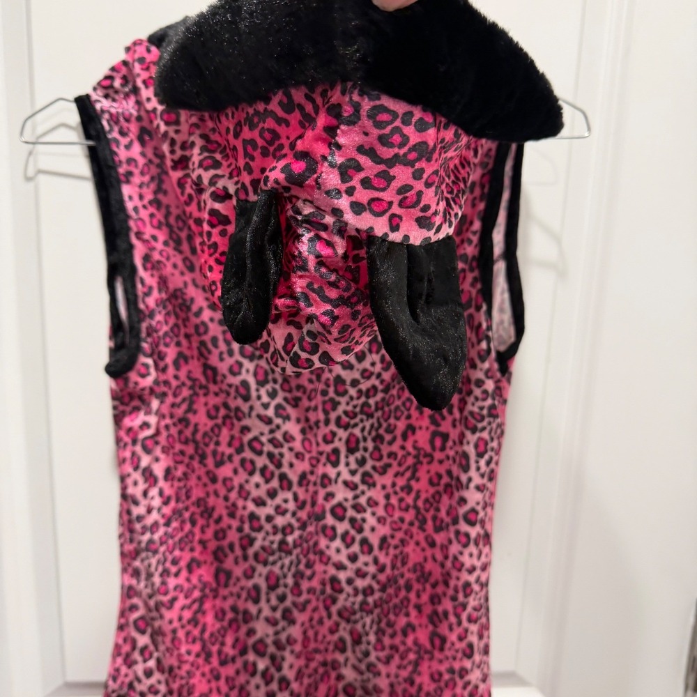 Sassy Kitty Womens Costume Dress Pink Leopard Print One Size Fits Most - Picture 3 of 7